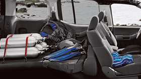 Nissan Xterra interior, highlighting Cargo Space
