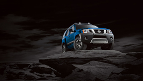 Nissan Xterra, front profile, in blue